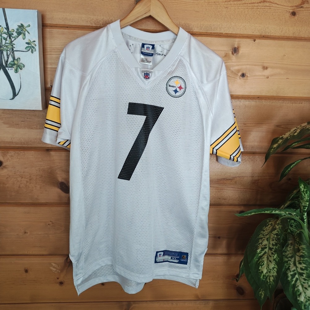 Reebok NFL Steelers Ben Roethlisberger #7 White Jersey Men's Size Large On-Field